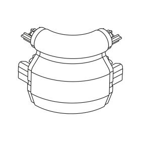 Angle externe 90° en PVC antibactérien avec joints bactéricides