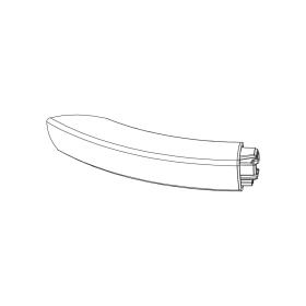 Embout courbe tendue en PVC antibactérien avec pièce d'appui au mur et joint bactéricide
